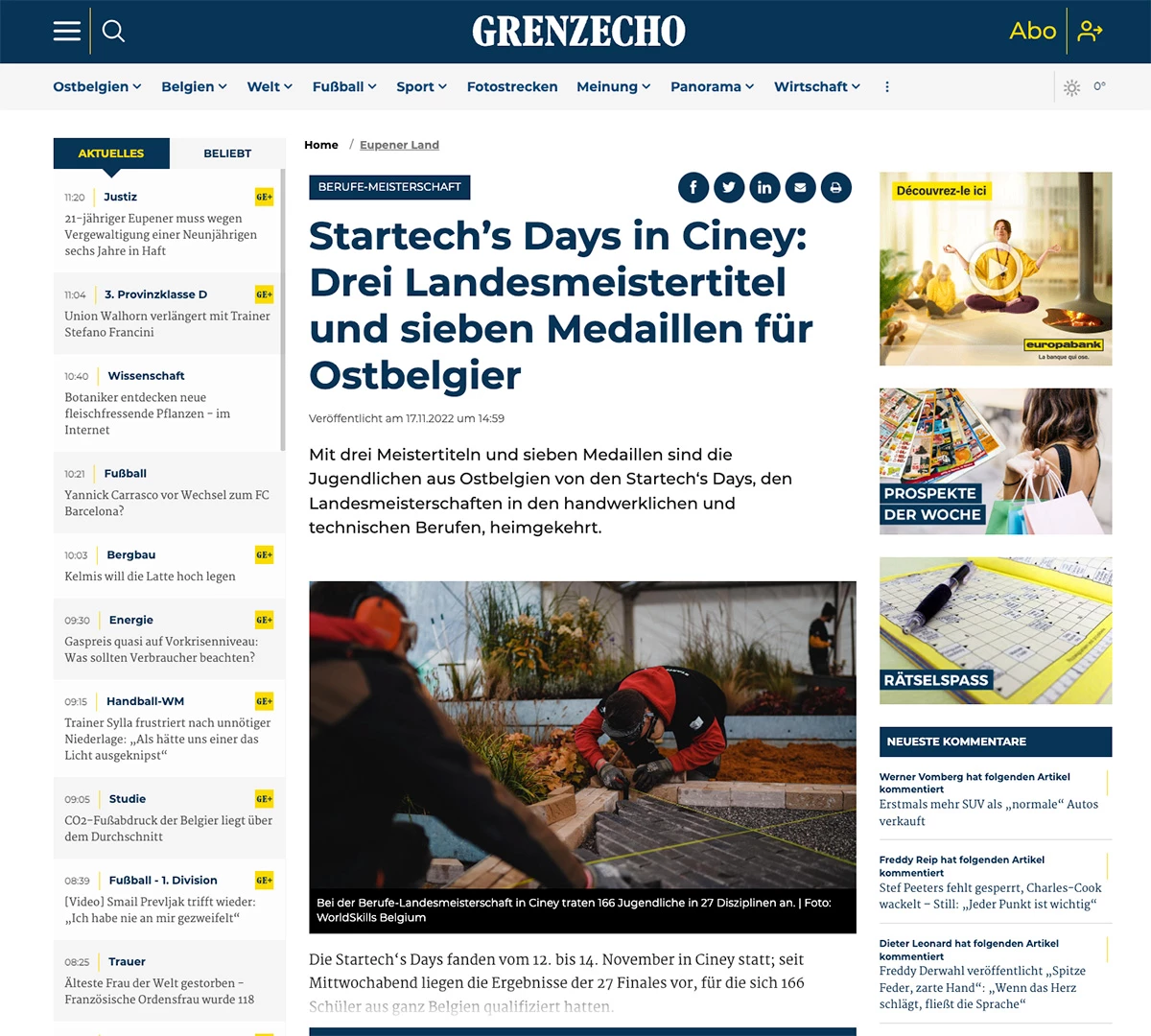 Startech's Days in Ciney: Drei Landesmeistertitel und sieben Medaillen für Ostbelgier