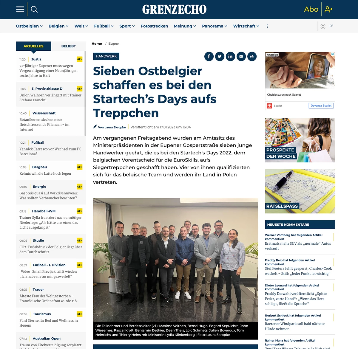 Sieben Ostbelgier schaffen es bei den Startech's Days aufs Treppchen