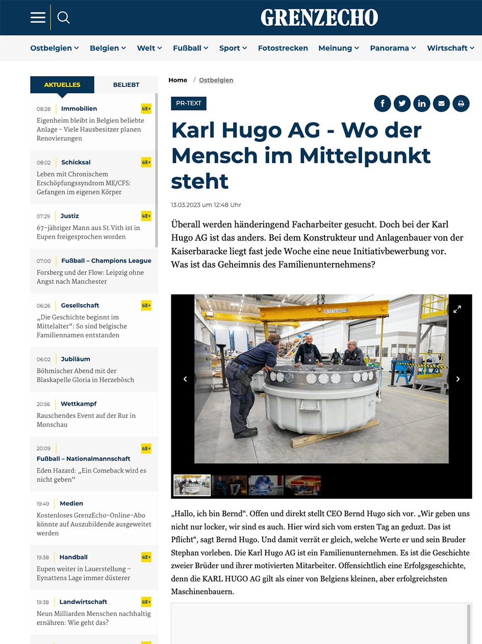 KARL HUGO AG - Wo der Mensch im Mittelpunkt steht