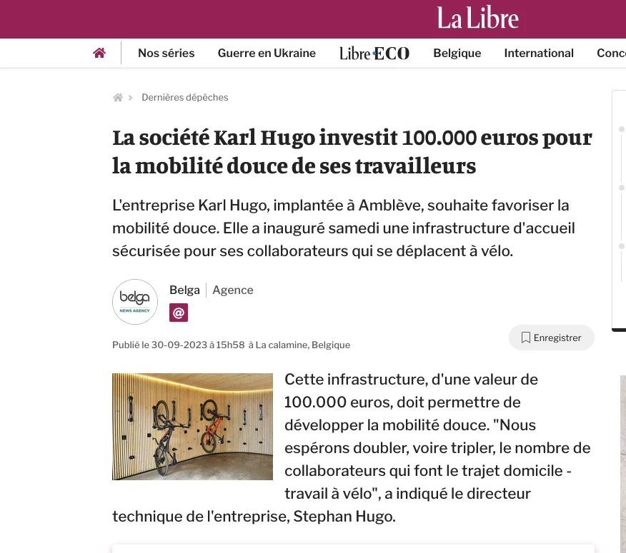 La société Karl Hugo investit 100.000 euros pour la mobilité douce de ses travailleurs