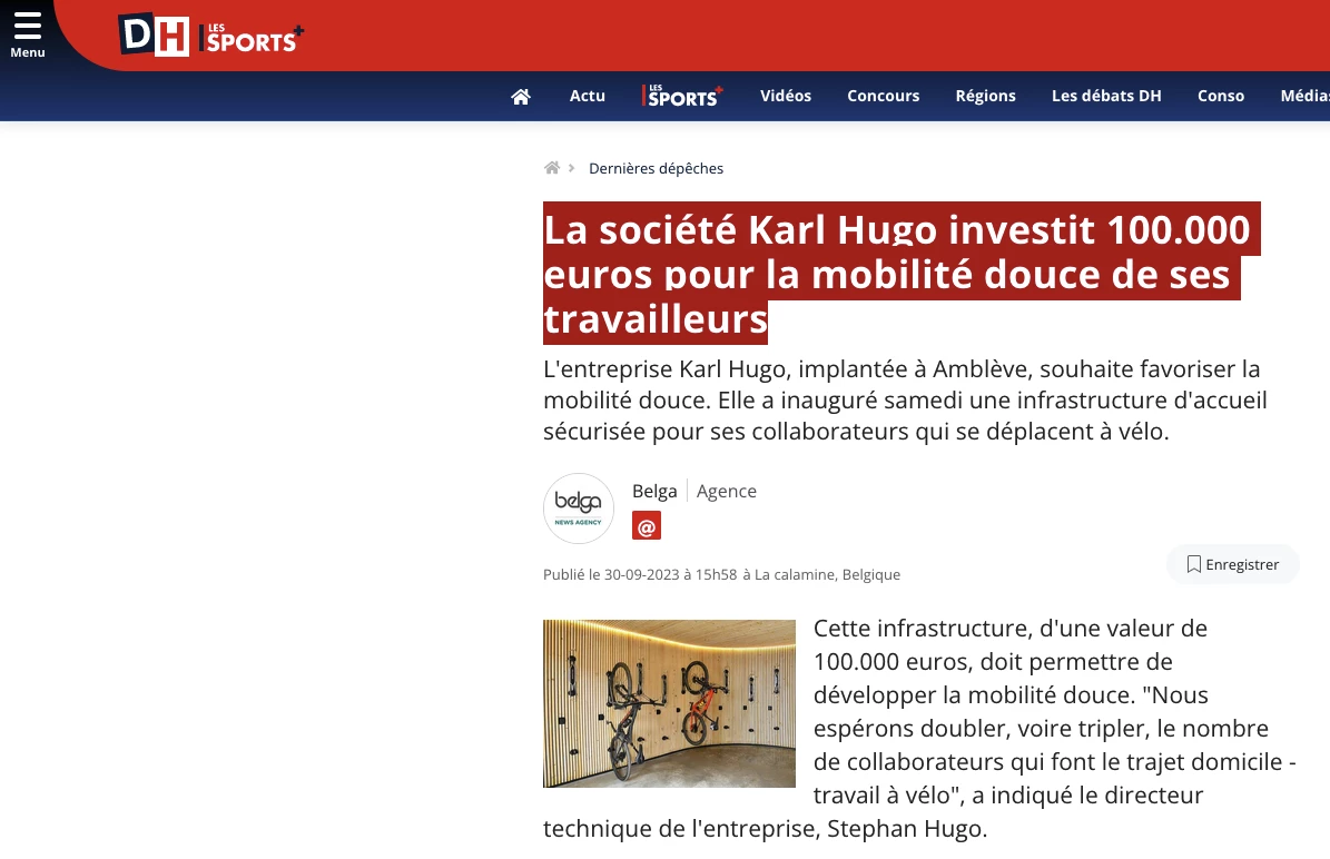 La société Karl Hugo investit 100.000 euros pour la mobilité douce de ses travailleurs