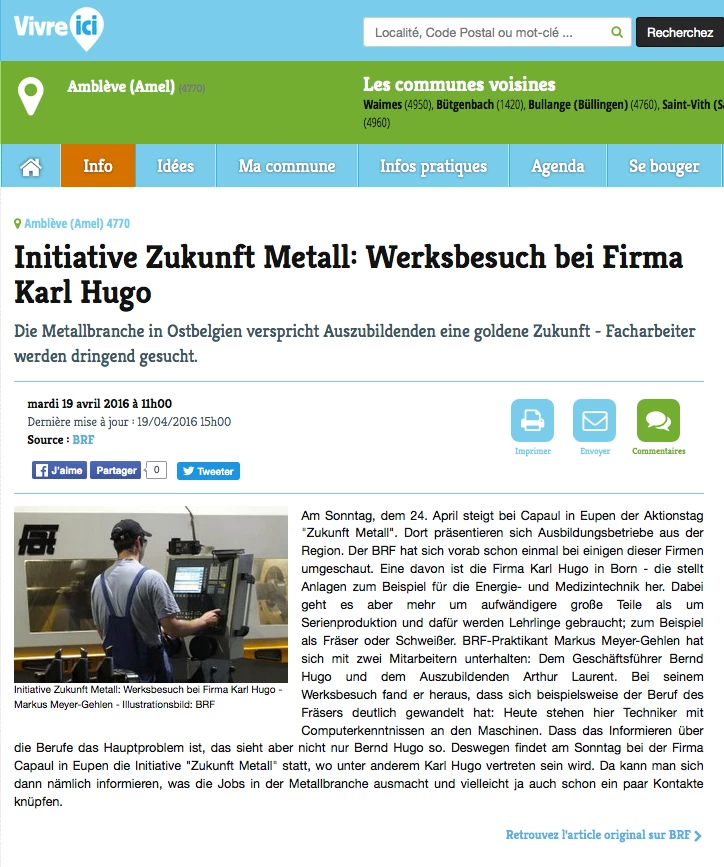 Initiative Zukunft Metall: Werksbesuch bei Firma Karl Hugo (2)